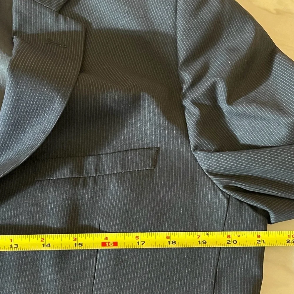 Caravelli Slim Black Pinstripe Blazer 40L Drop 6 Long Suit Jacket